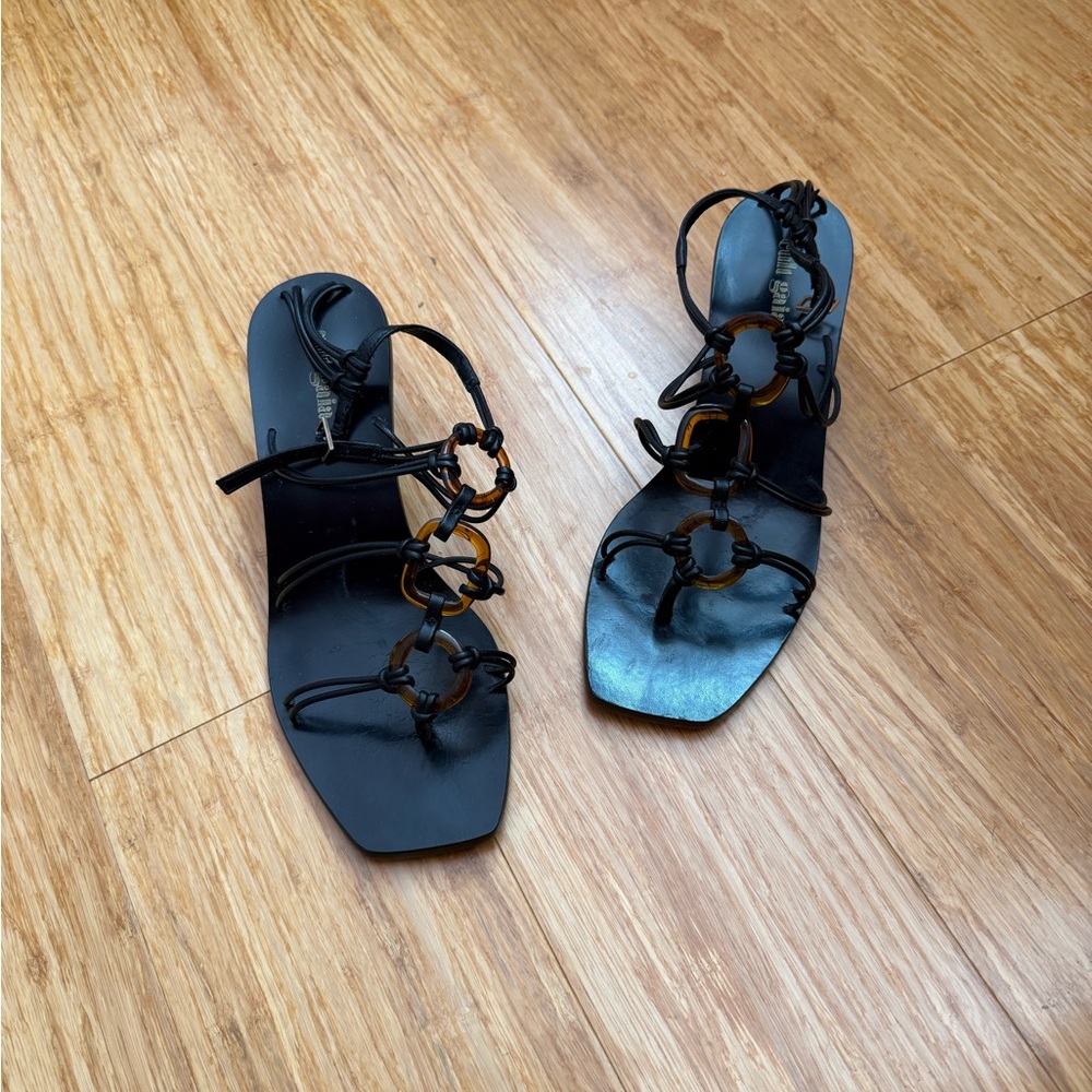 Cult Gaia Black Strappy Sandals